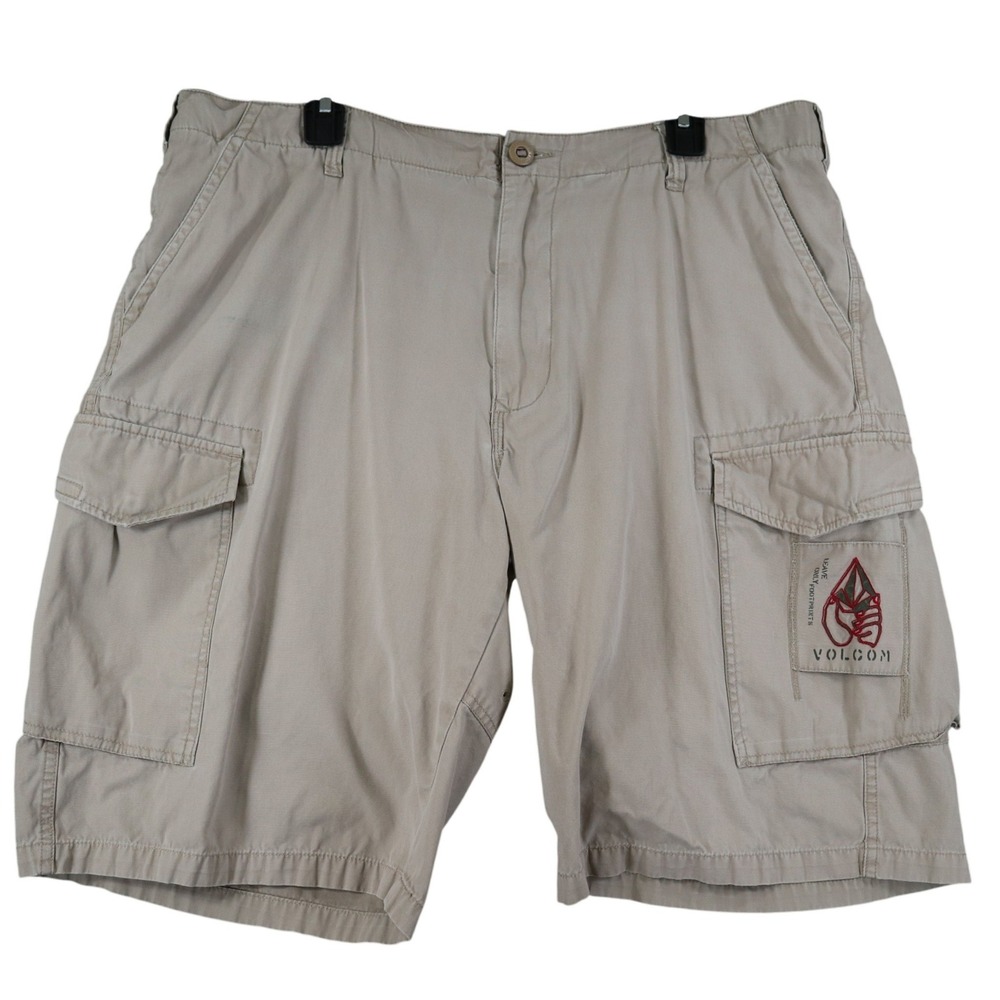 Vintage Y2K Volcom Scout Cargo Shorts Mens 36 Khaki Outdoor Hiking Skater